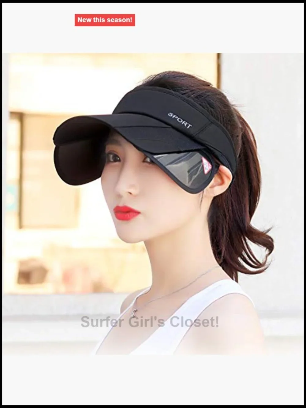 Adjustable Golf Sun Visor Hat with Retractable Brim UV Protection